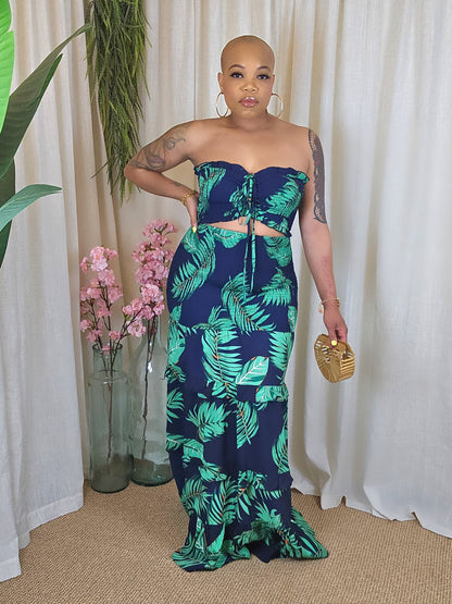 ROYAL PALMS DRESS (NAVY)